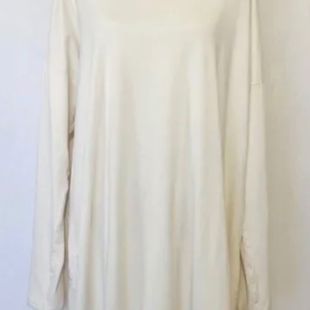 Bryn Walker Women's Size 2X Cream Bamboo Organic Cotton Long Sleeve Laura Tunic